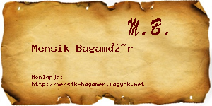 Mensik Bagamér névjegykártya